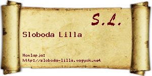 Sloboda Lilla névjegykártya